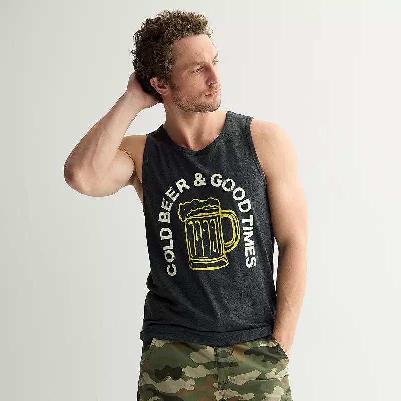 Mens Cold Beer Sleeveless Graphic Tee Product Image