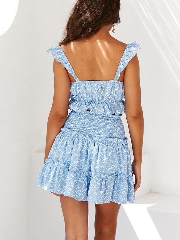 Polka Dot Cami Top With Skater Skirt Product Image