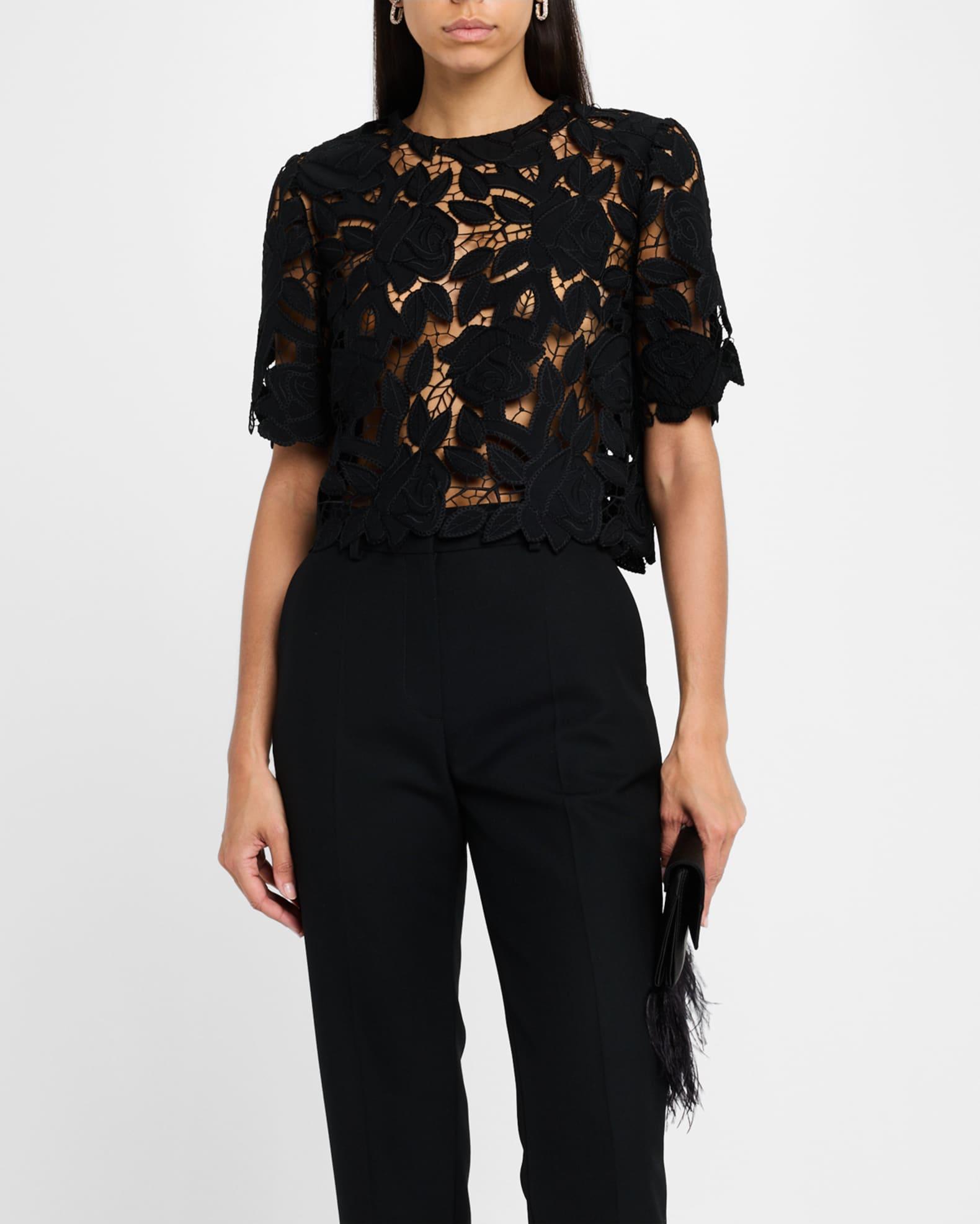 Guipure Lace Short-Sleeve Top Product Image