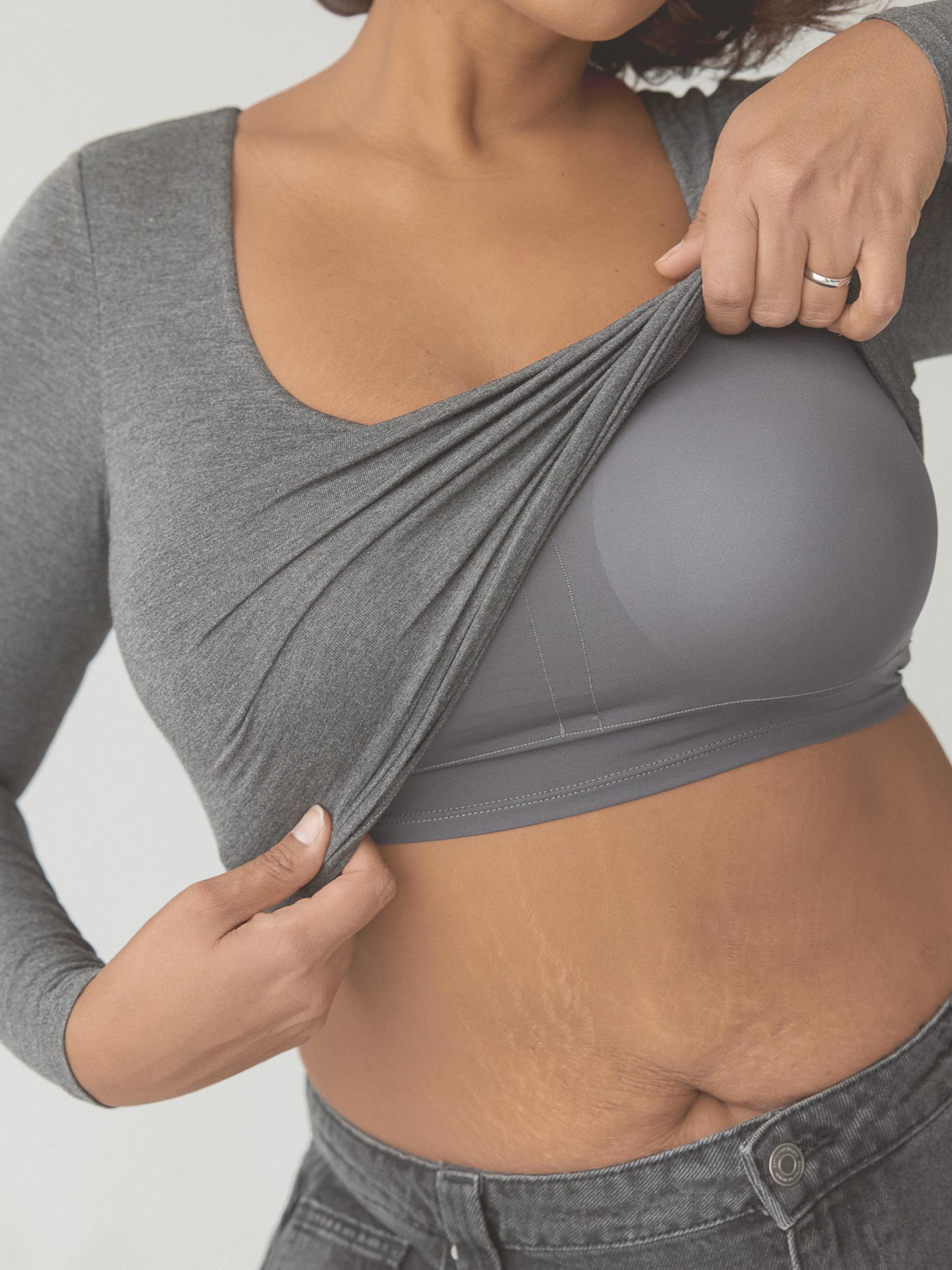 Scoop Neck Braless Long Sleeve Product Image