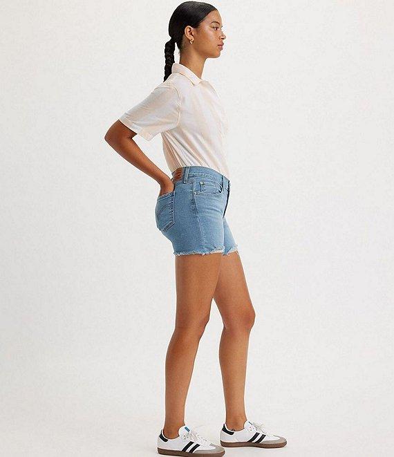 Levi's® 312 Mid Rise Mid Length Distressed Denim Shorts Product Image