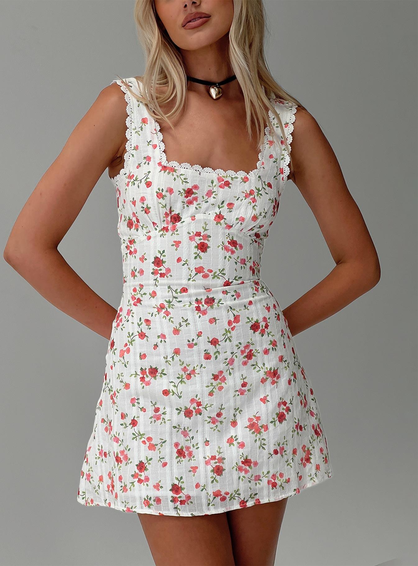 Dasha Mini Dress White Floral Tall Product Image