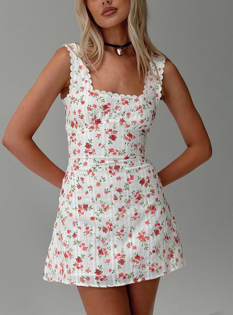 Dasha Mini Dress White Floral Tall Product Image