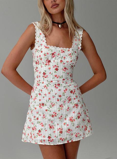 Dasha Mini Dress White Floral Tall Product Image