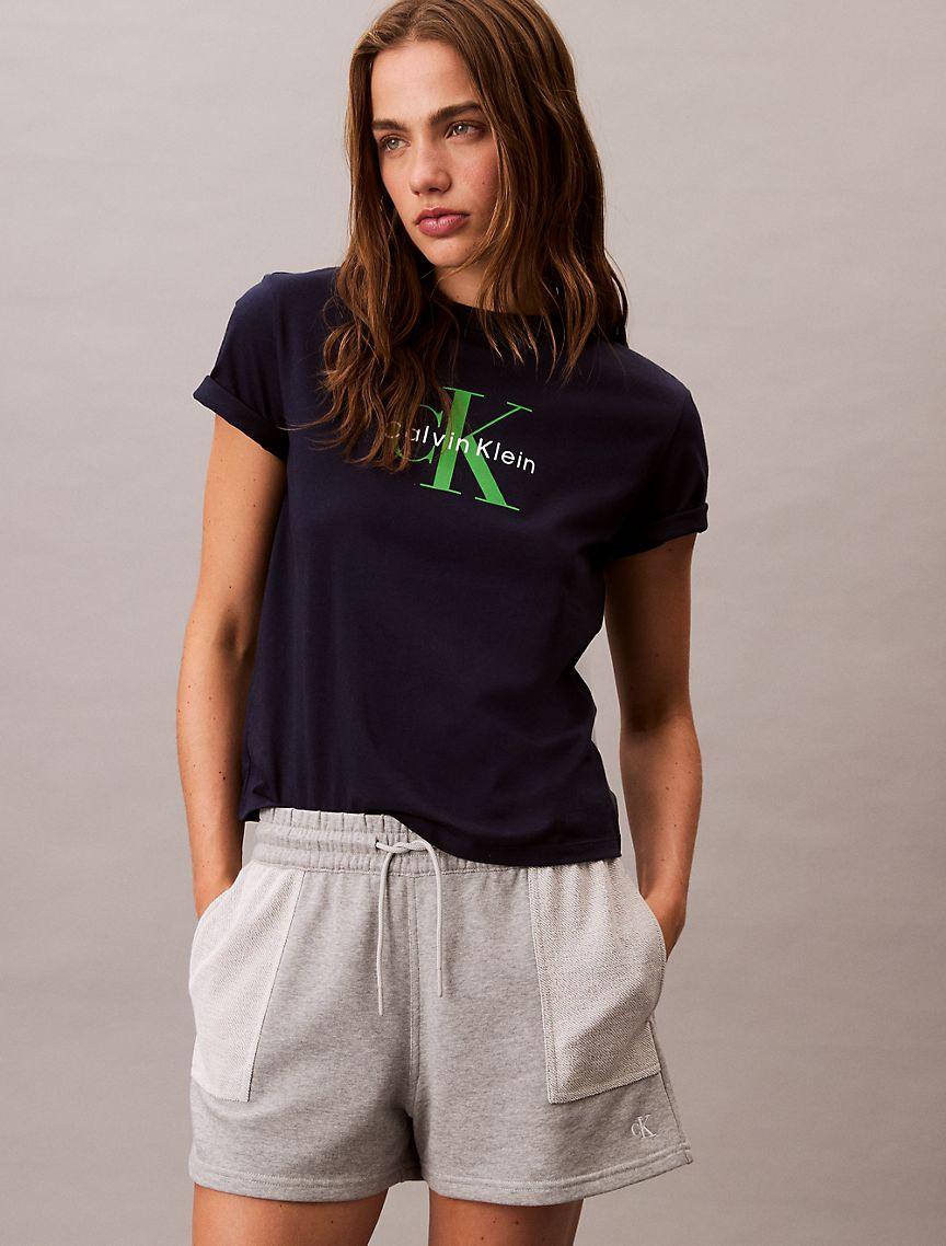 Calvin Klein Womens French Terry Shorts - Grey Product Image