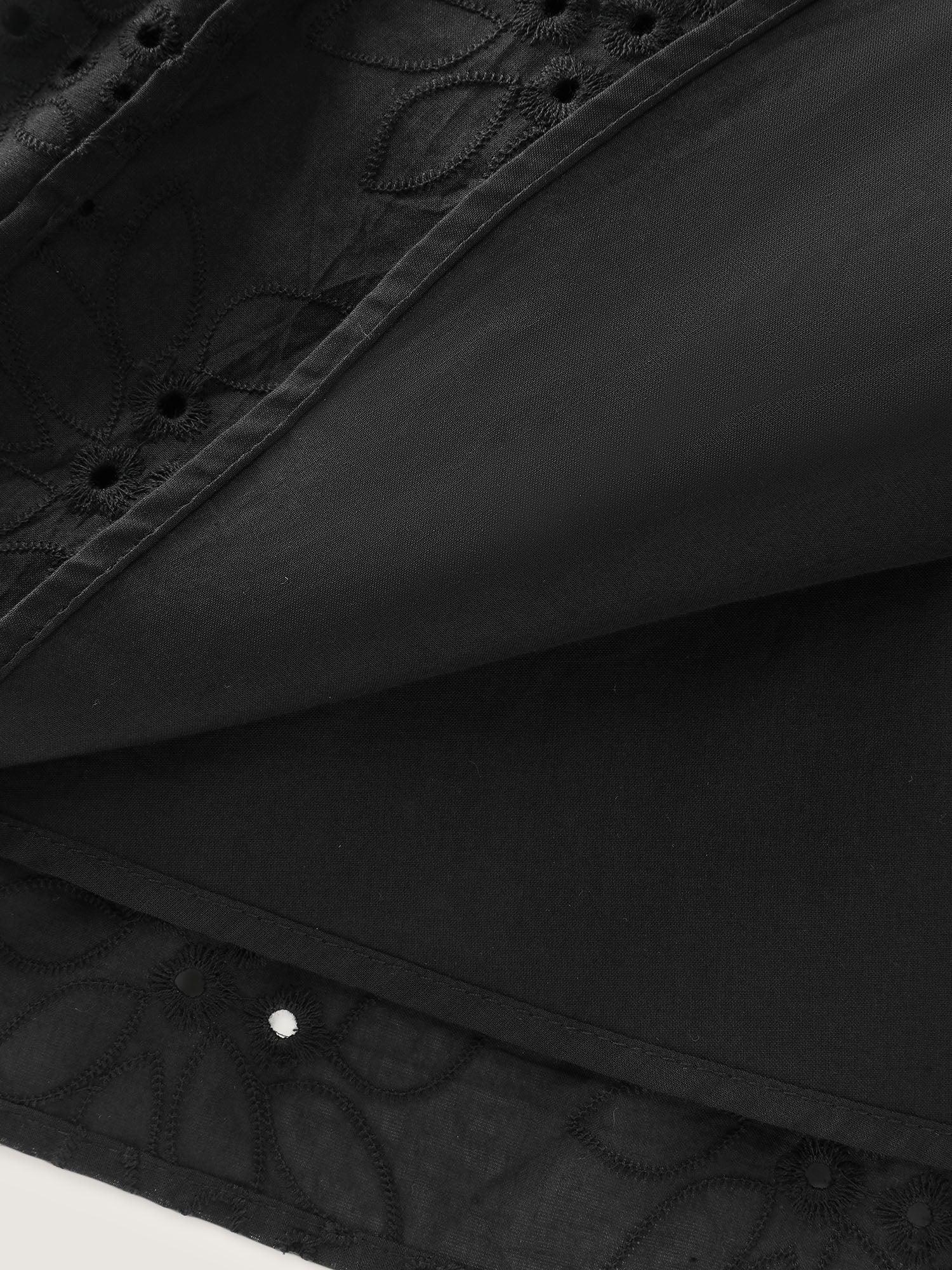 Cotton Floral Eyelet Embroidery Tiered Midi Dress Female Product Image