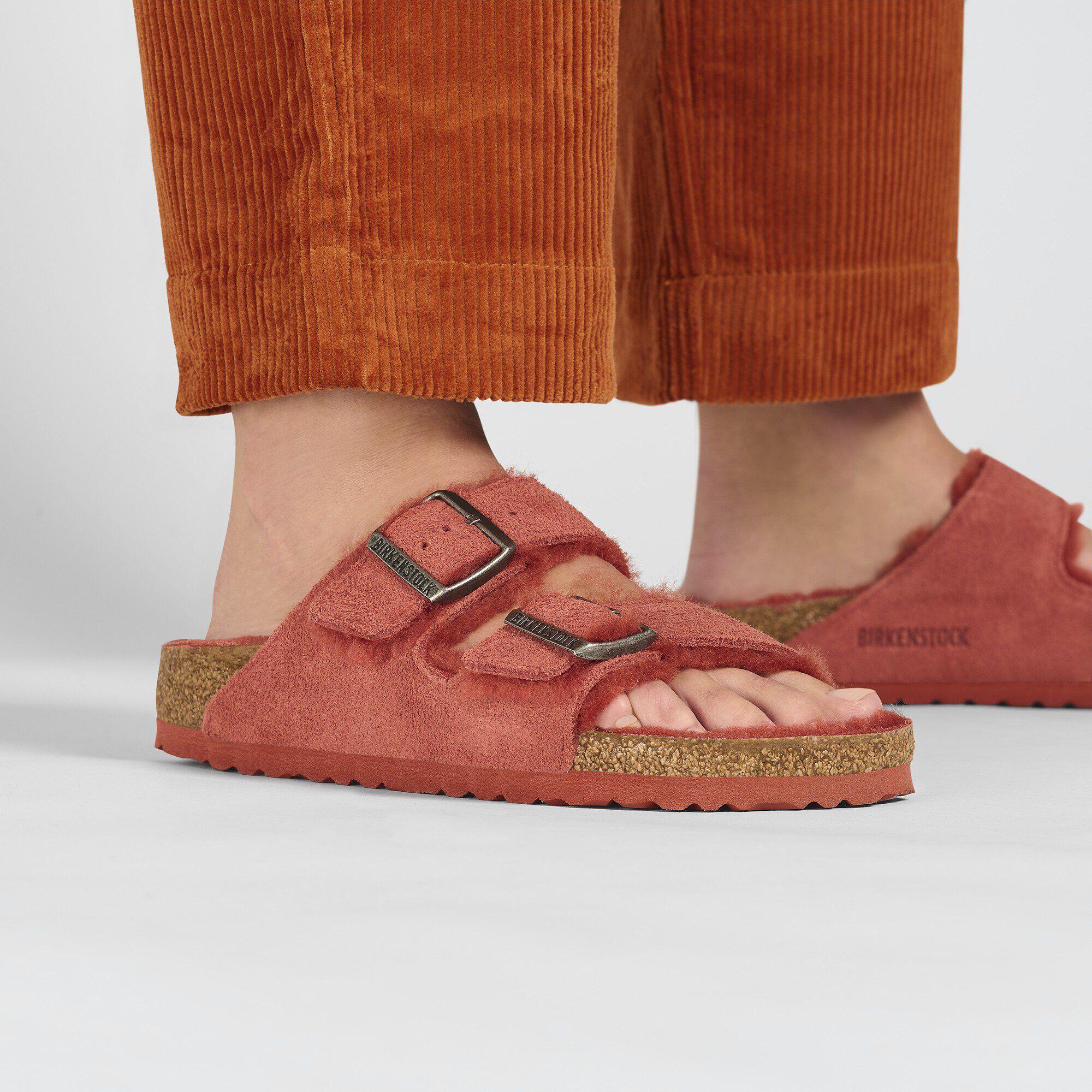 Arizona Shearling Suede Leather Sienna Red Product Image