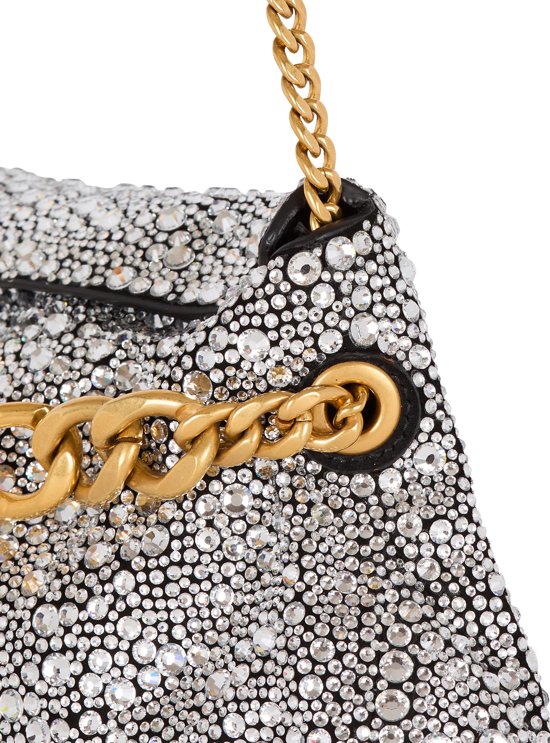 1945 Soft suede and rhinestone clutch Product Image