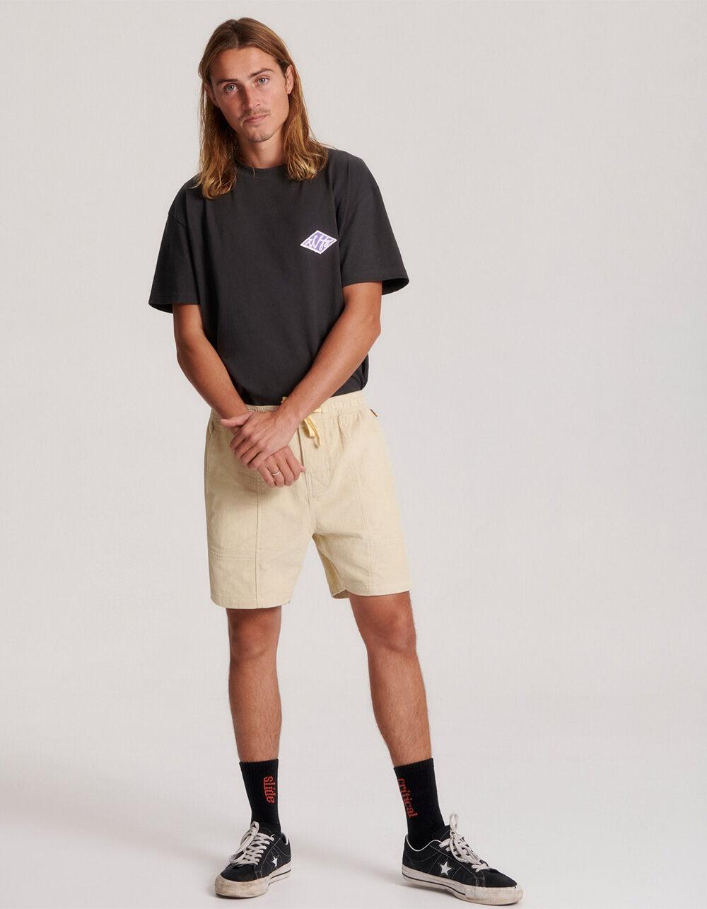 THE CRITICAL SLIDE SOCIETY All Day Cord Mens Shorts - ECRU Product Image