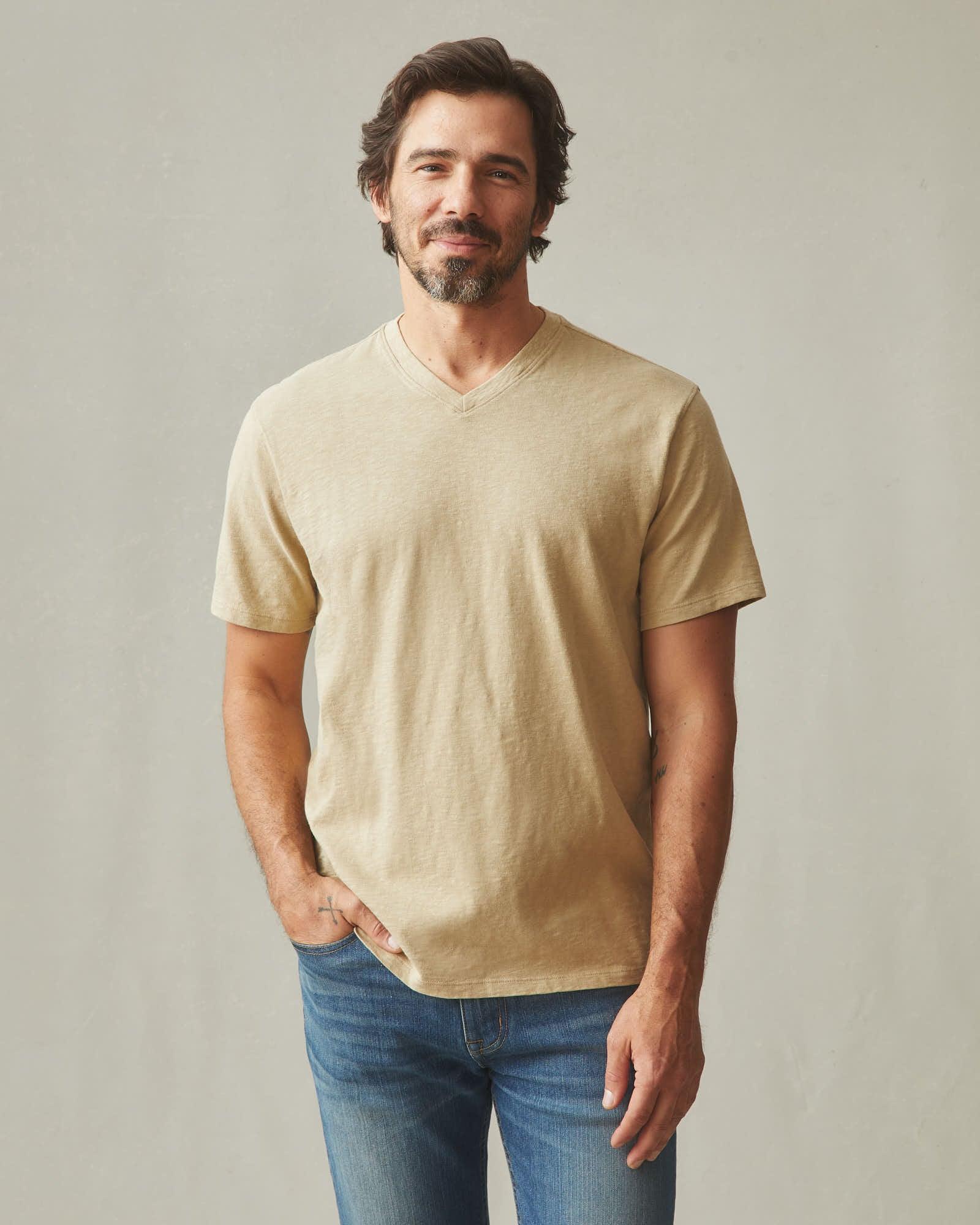 Men's Premium Slub V-Neck Tee - Twill Product Image