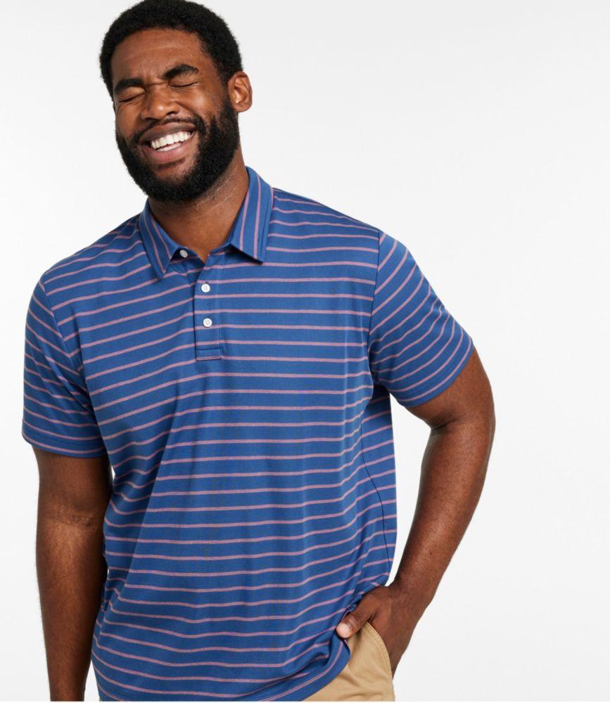 Men's Comfort Stretch Performance® Polo, Short-Sleeve, Slightly Fitted, Stripe Product Image