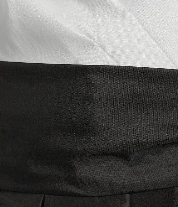 Jessica Howard 3/4 Cuff Sleeve Collared V-Neck Tie Sash Ball Gown Product Image