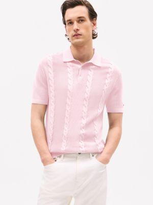 Cable Knit Polo Sweater Product Image