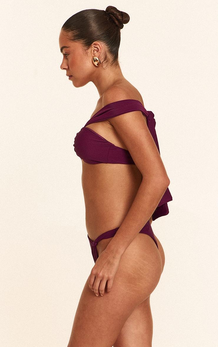 Purple Bardot Strap Bikini Top Product Image