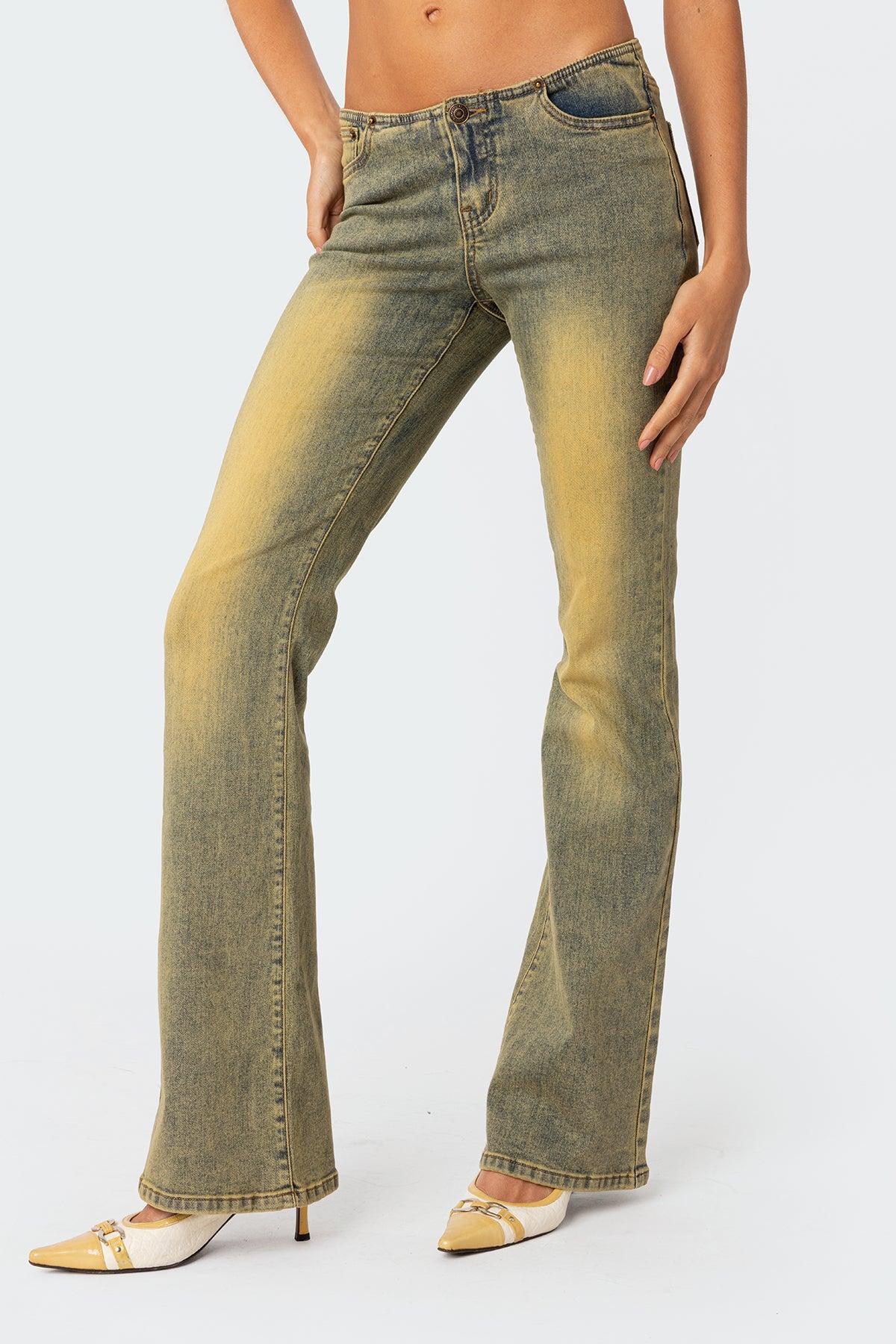 Maris Low Rise Washed Flared Jeans Product Image