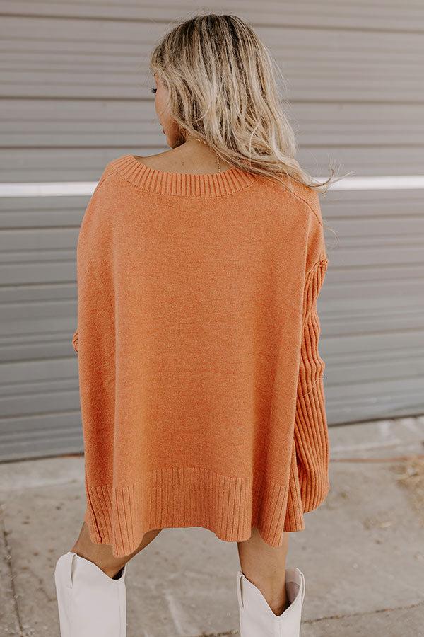 Falling Leaves Knit Sweater in Light Rust Product Image