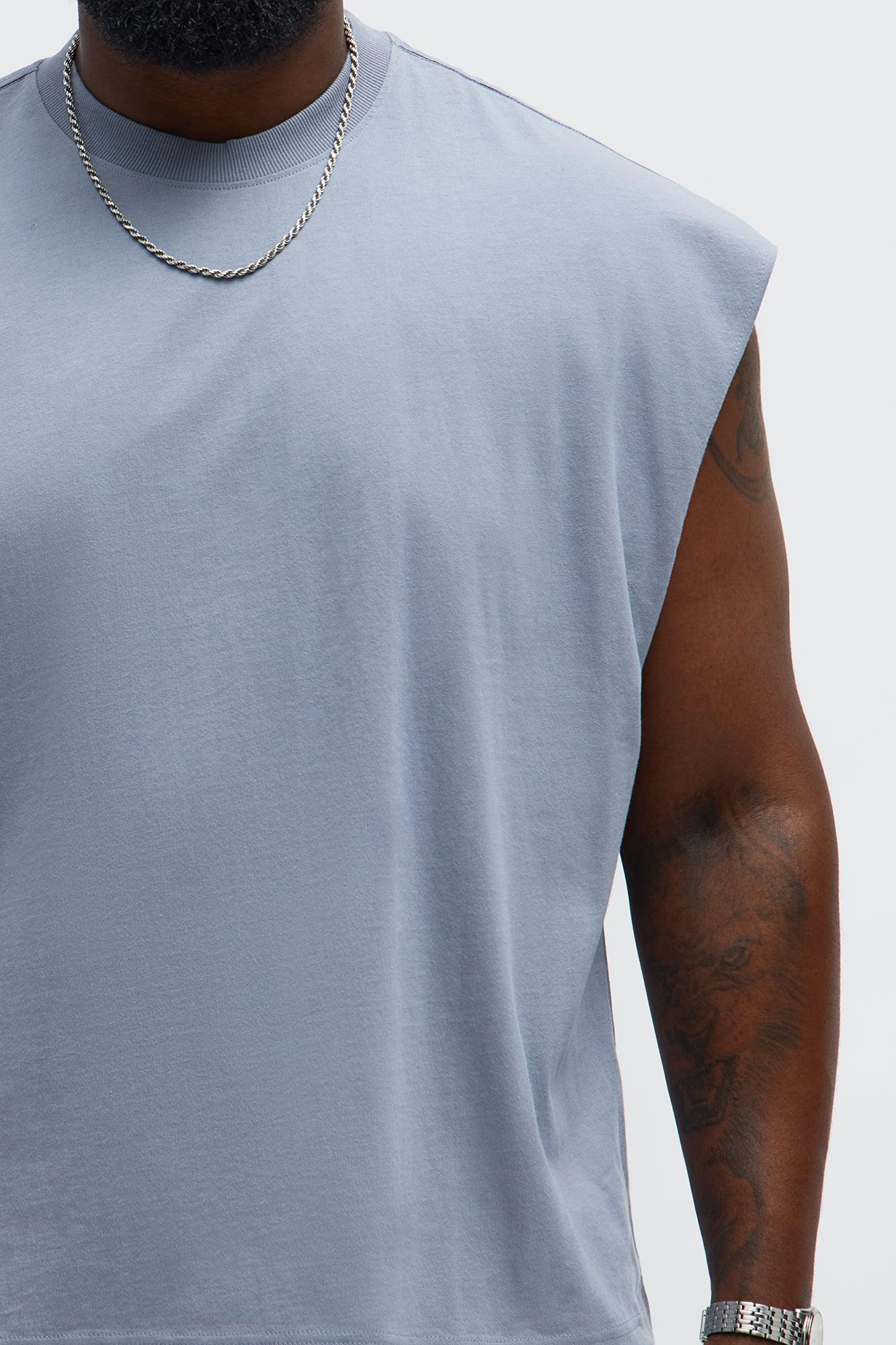 Relaxed Heavyweight Muscle Tee - Grey Product Image