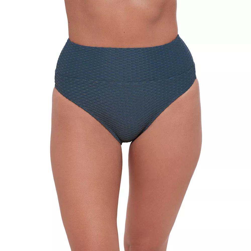 Women’s S3 Swim Smoothing Grid Texture Ultra Banded High Waist Bottoms, Women's,  Product Image