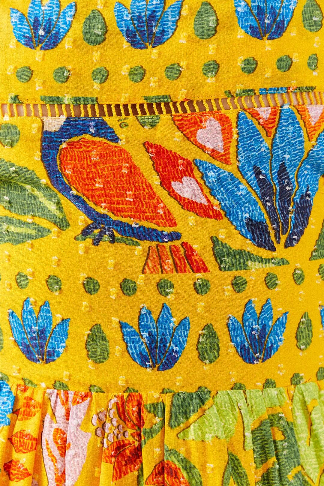 Yellow Summer Garden Sleeveless Maxi Dress Product Image