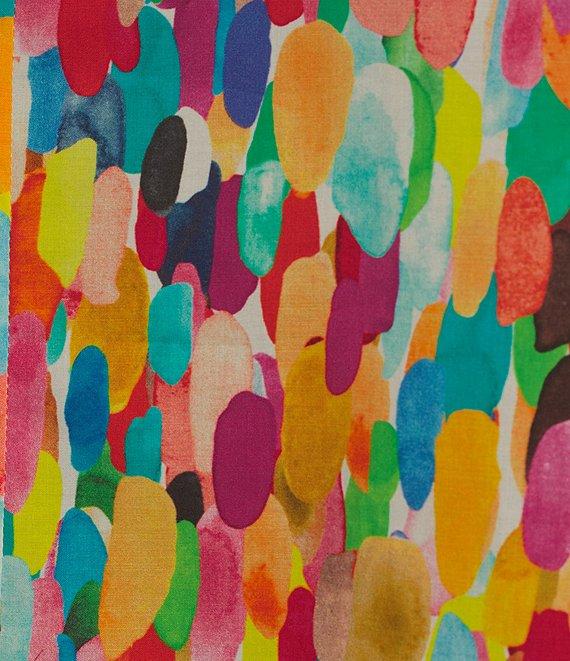 Tru Luxe Jeans Abstract Print Poplin Elbow Sleeve Banded With Tie Camp Shirt Product Image