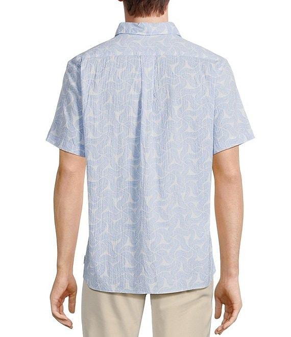 Rowm Short Sleeve Seersucker Swirl Print Shirt Product Image