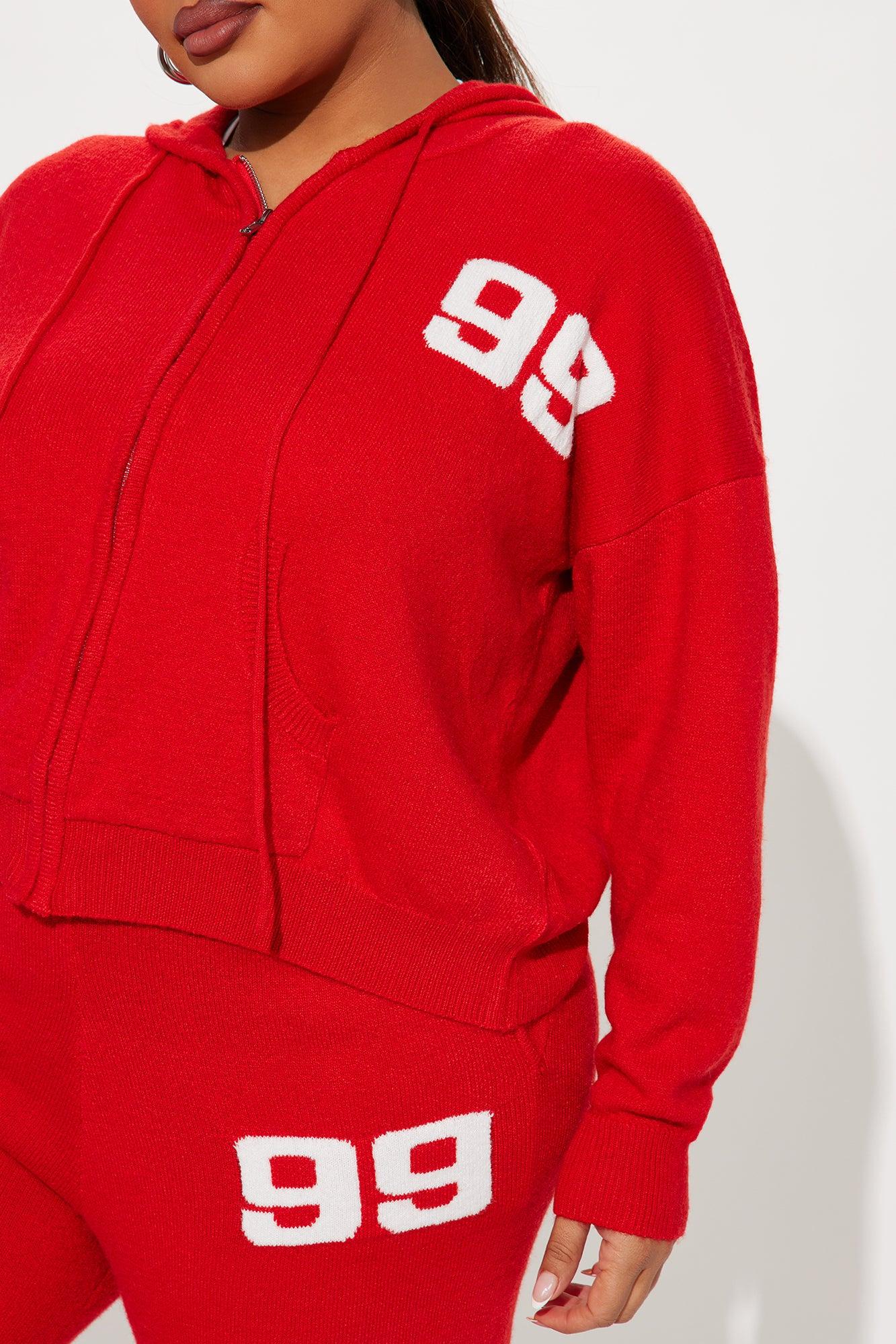 99 Problems Sweater Pant Set - Red Product Image