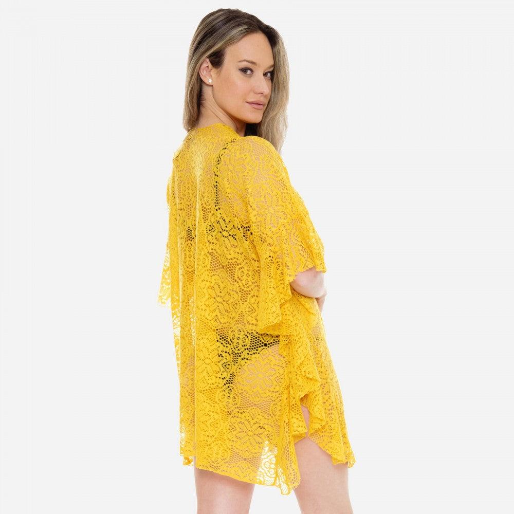 7304766   Yellow Lace Kimono Product Image