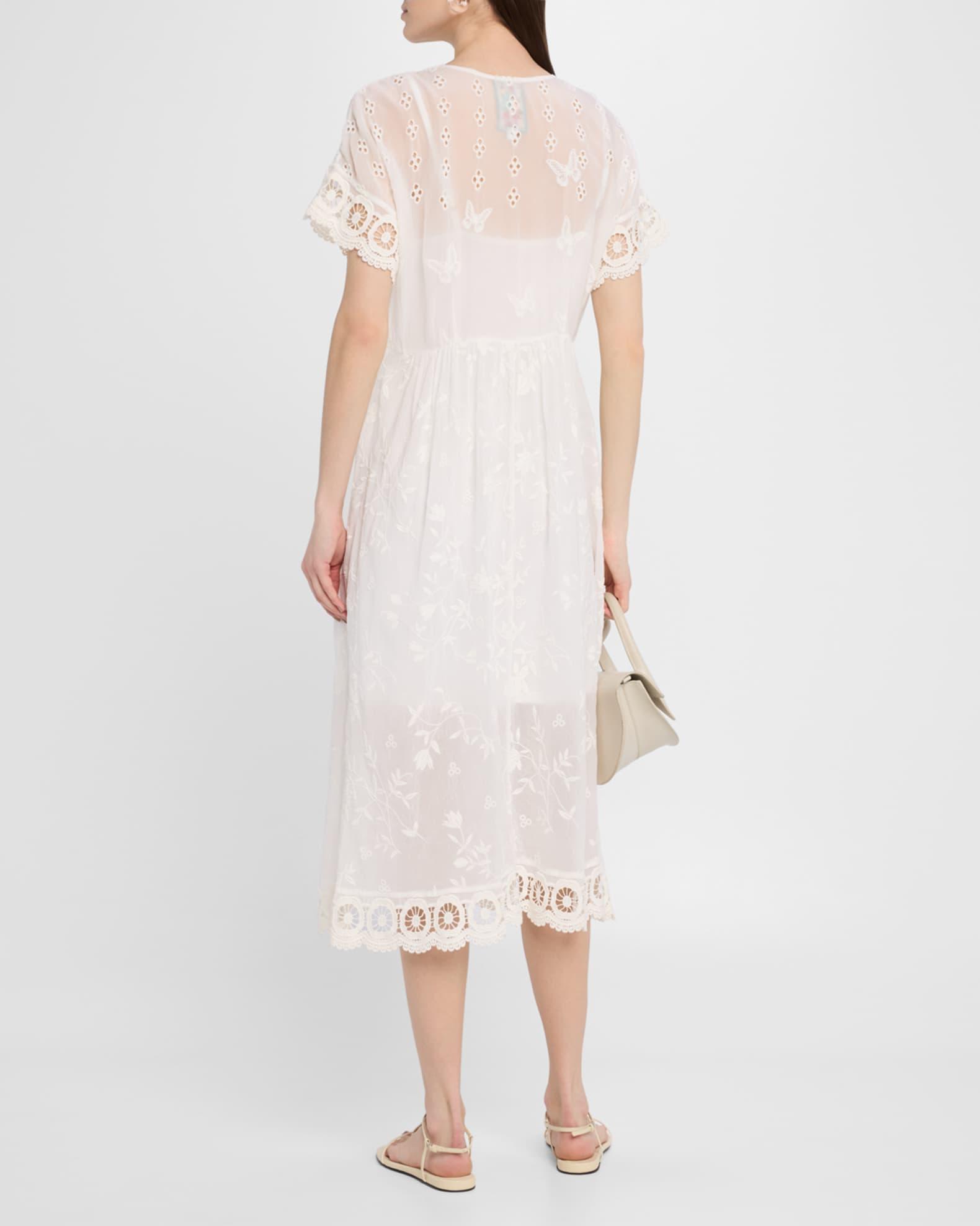 Pina Scalloped Eyelet Embroidered Midi Dress Product Image