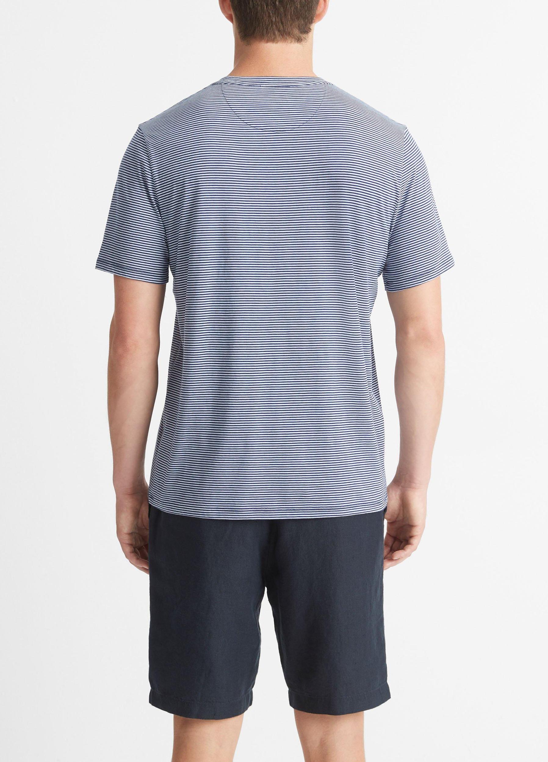 Stripe Pima Cotton Crew Neck T-Shirt Product Image