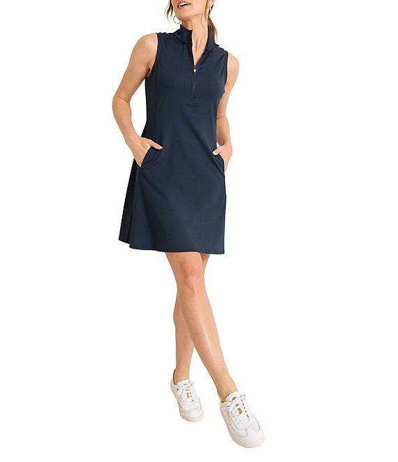 Tommy Bahama Aubrey Quarter Zip Mock Neck Sleeveless UPF 30 Dress Product Image