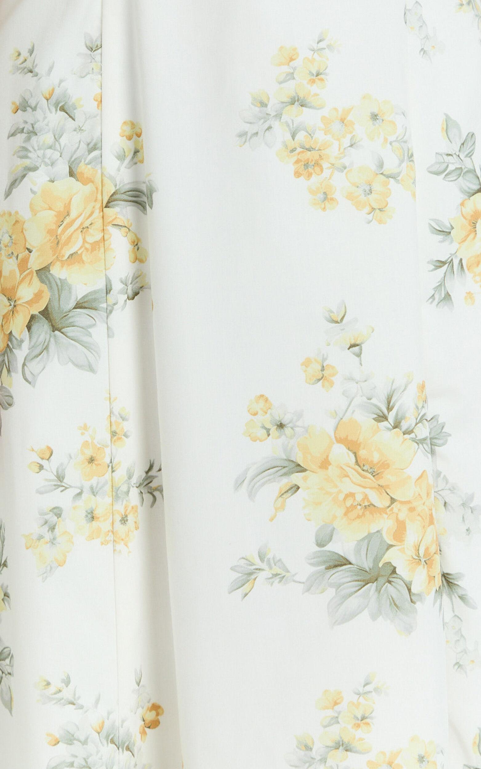 Gretel Midi Dress - Tie Front Corset Leg Split Dress in Antique Florals Product Image