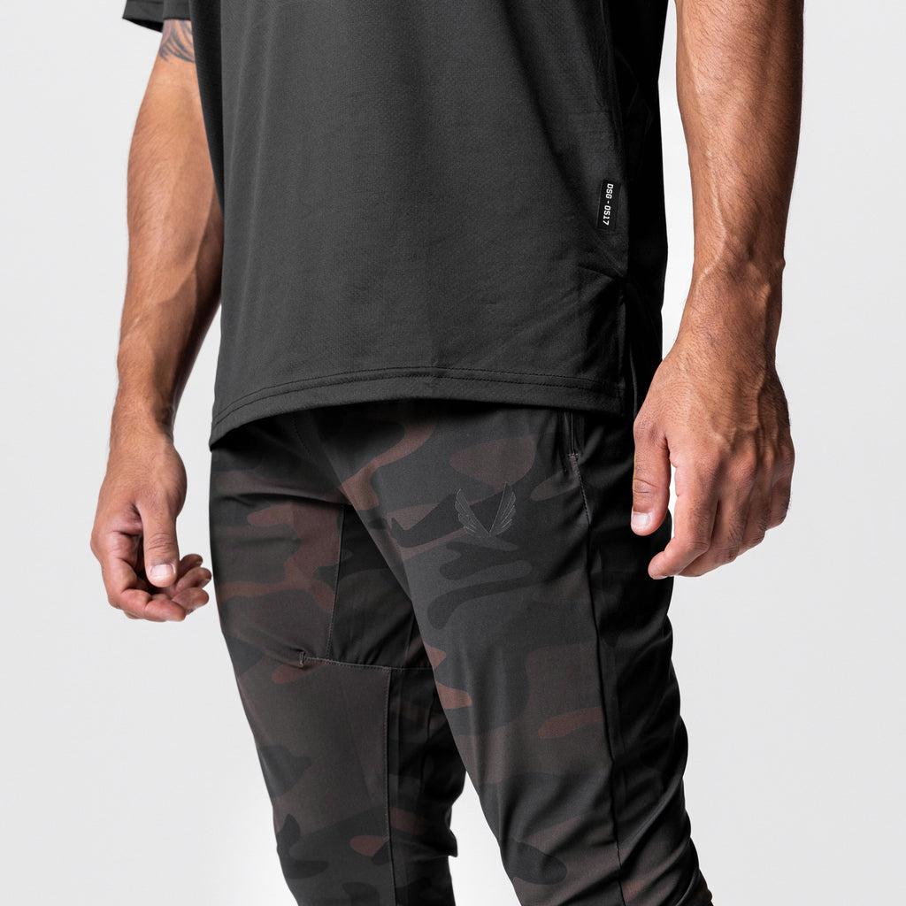 0914. Tech-Terry™ Paneled Cinch Cargo Jogger - Black/Wave-Dye Product Image