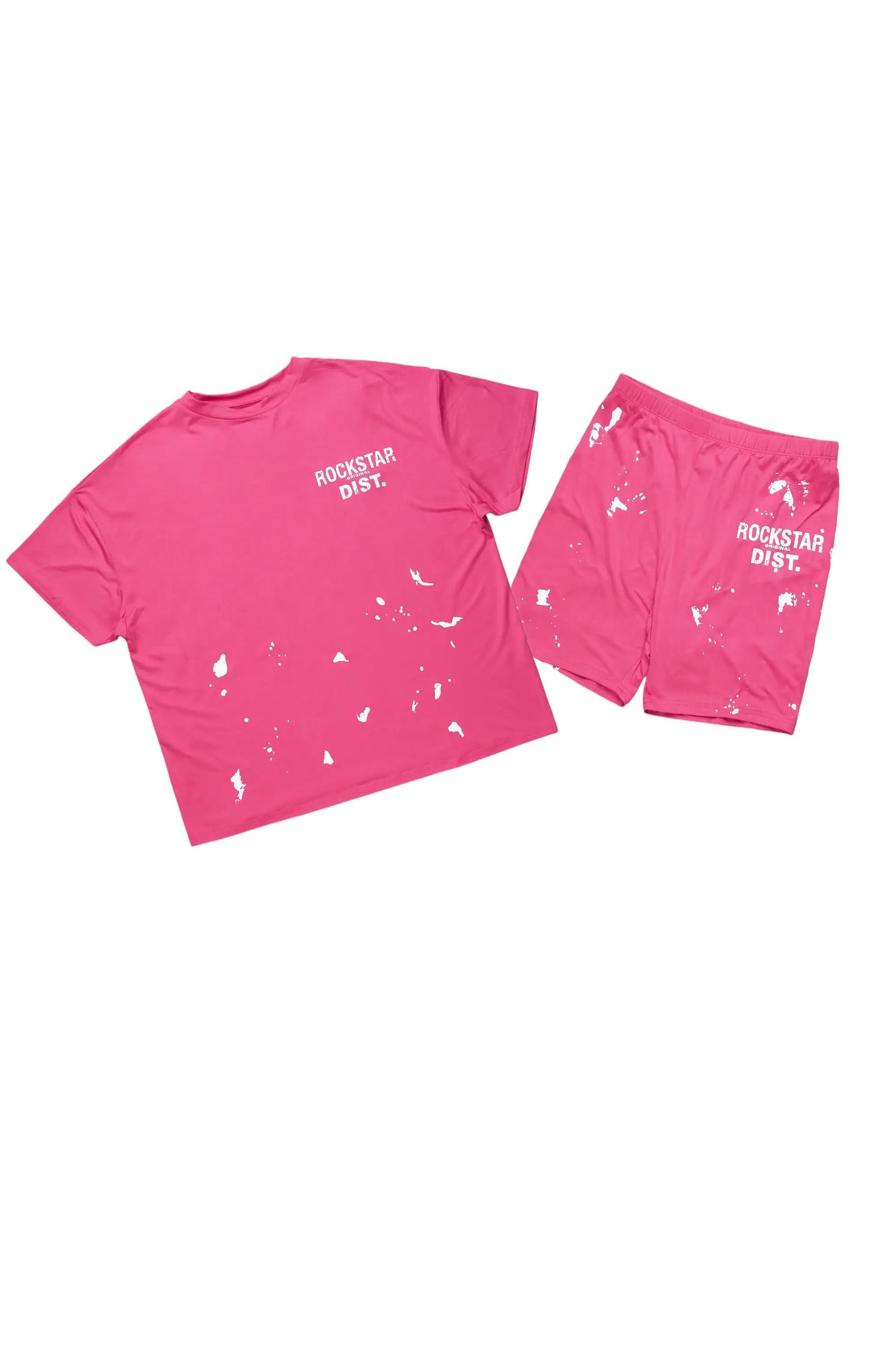 Living For It Fuchsia Bike Short Set Female Product Image