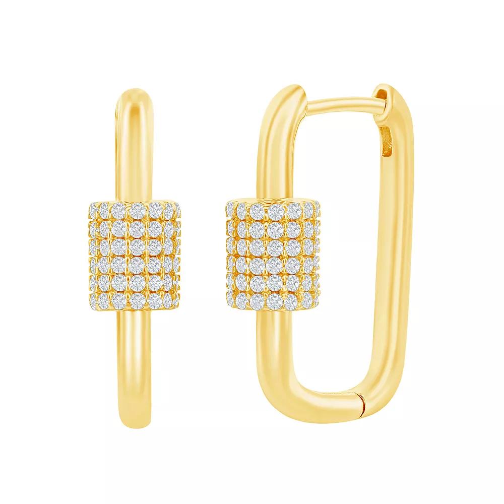 Cubic Zirconia Paper Clip Earrings, Womens, Gold Tone Product Image