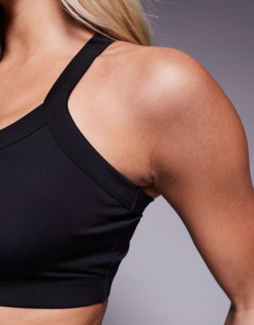 4505 Fuller Bust Icon soft touch medium support sports bra with adjustable straps in black  Product Image