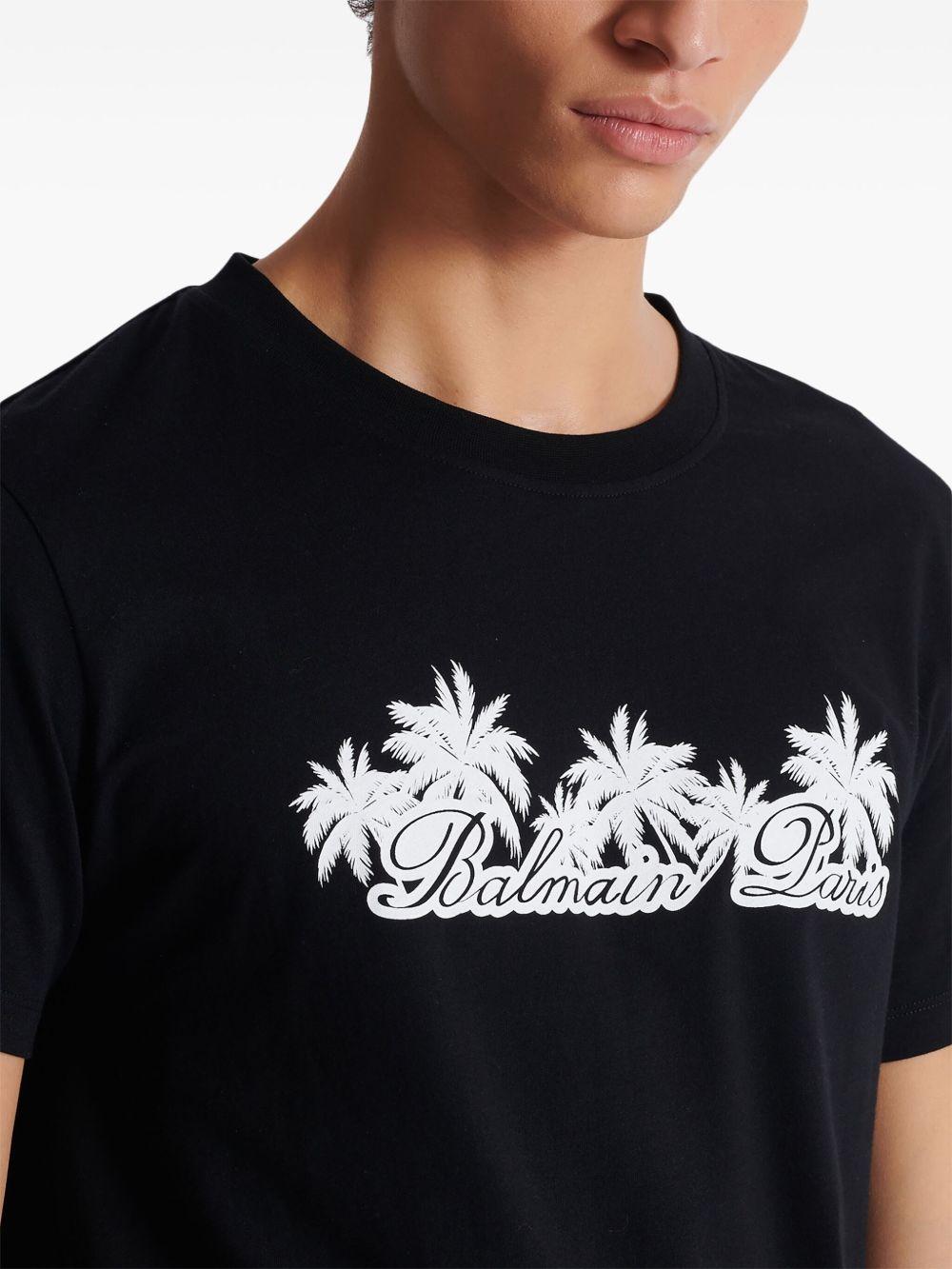 Palm-print cotton T-shirt  Product Image
