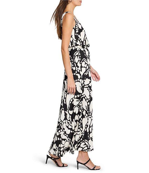NIC + ZOE Bianca Evening Petal Blouson V-Neck Sleeveless Maxi Dress Product Image