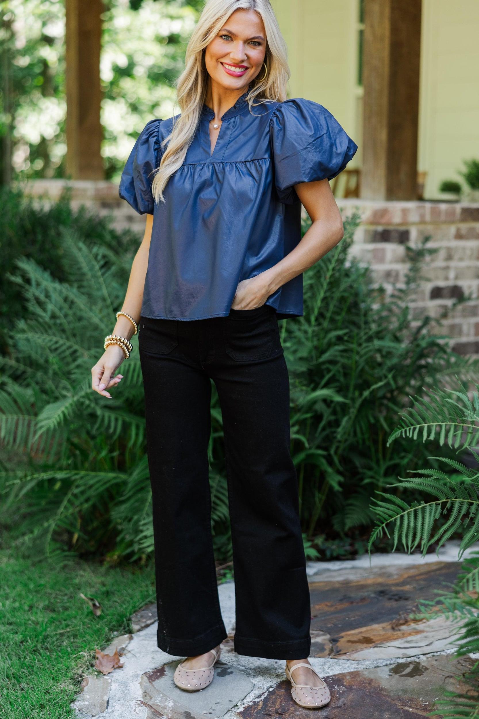 Pinch: Back To You Navy Blue Blouse Female Product Image
