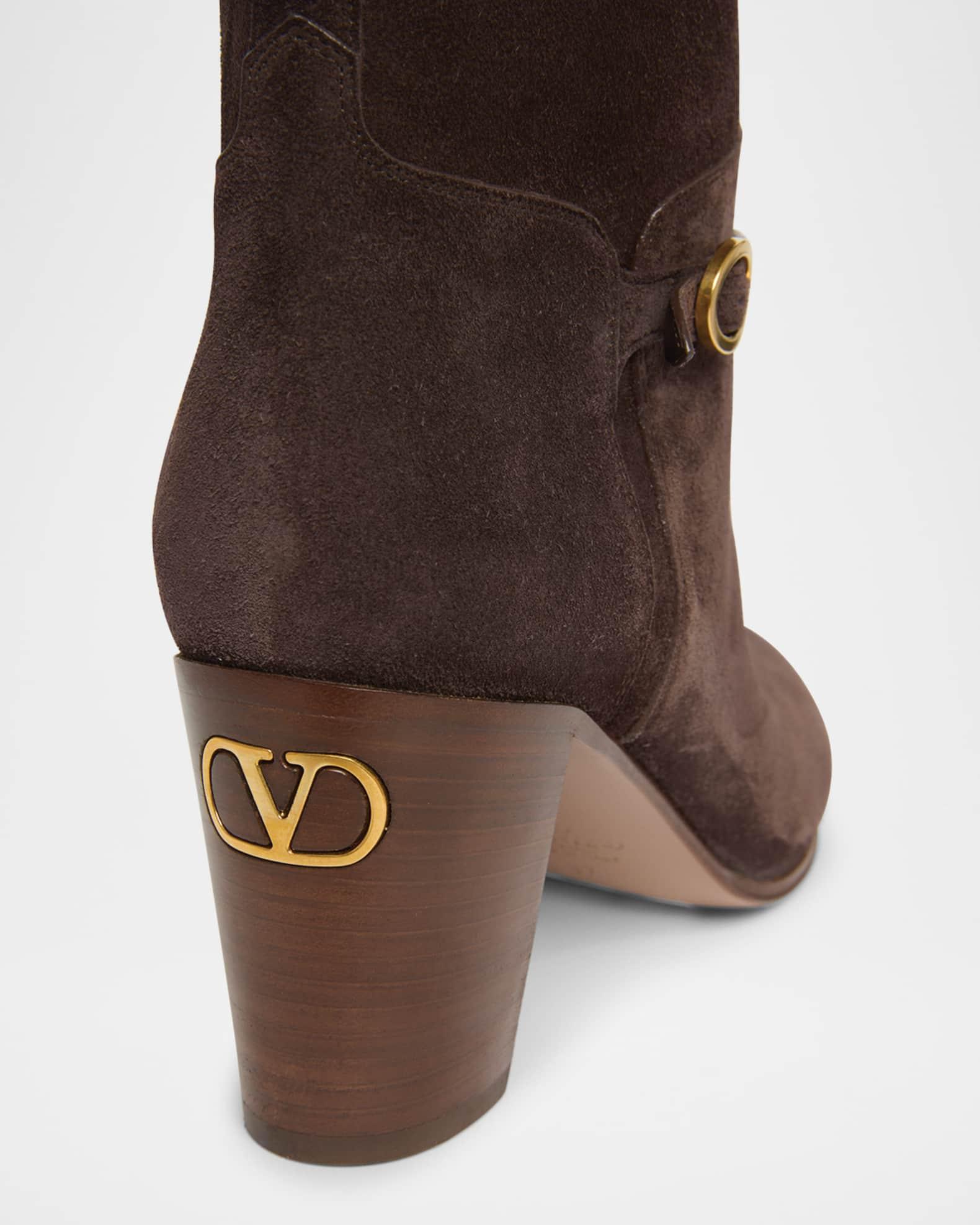 Pattie Suede Buckle Knee Boots Product Image