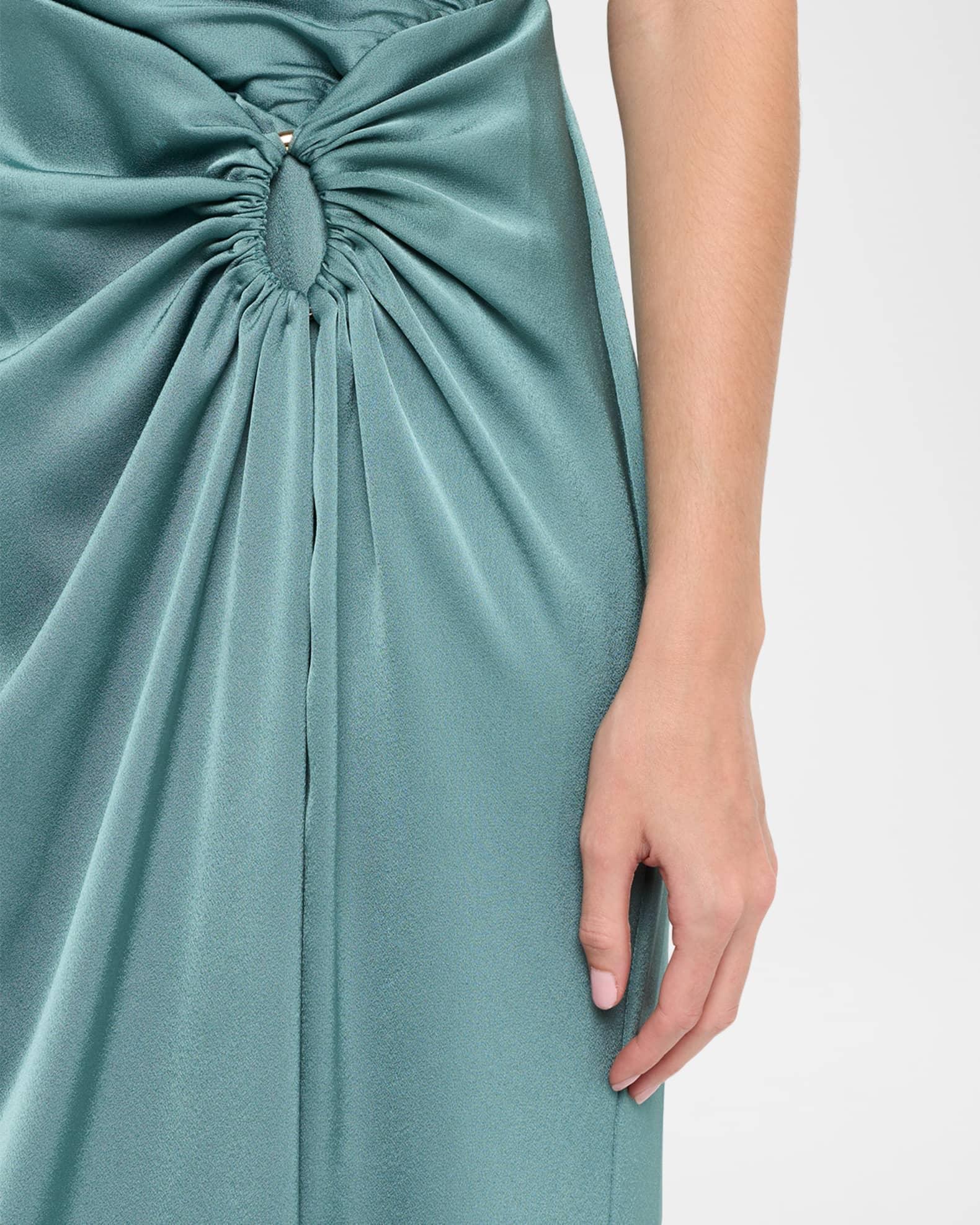 Strapless Pleated Crepe Back Satin Gown Product Image