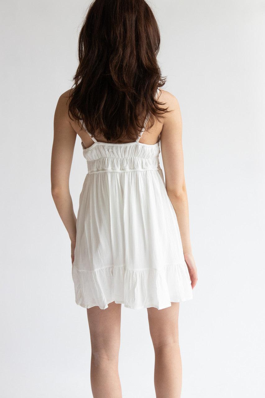 Crochet Bodice Gauze Mini Dress Product Image
