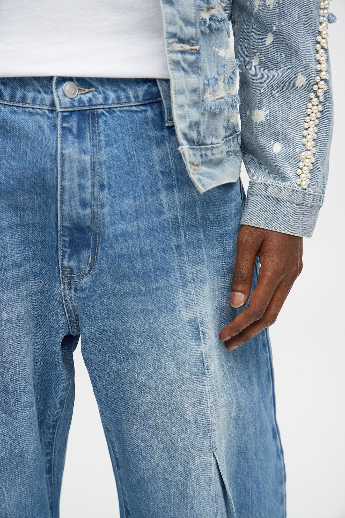 Barrel Pull On The Scene Pleated Jean - Medium Wash Product Image