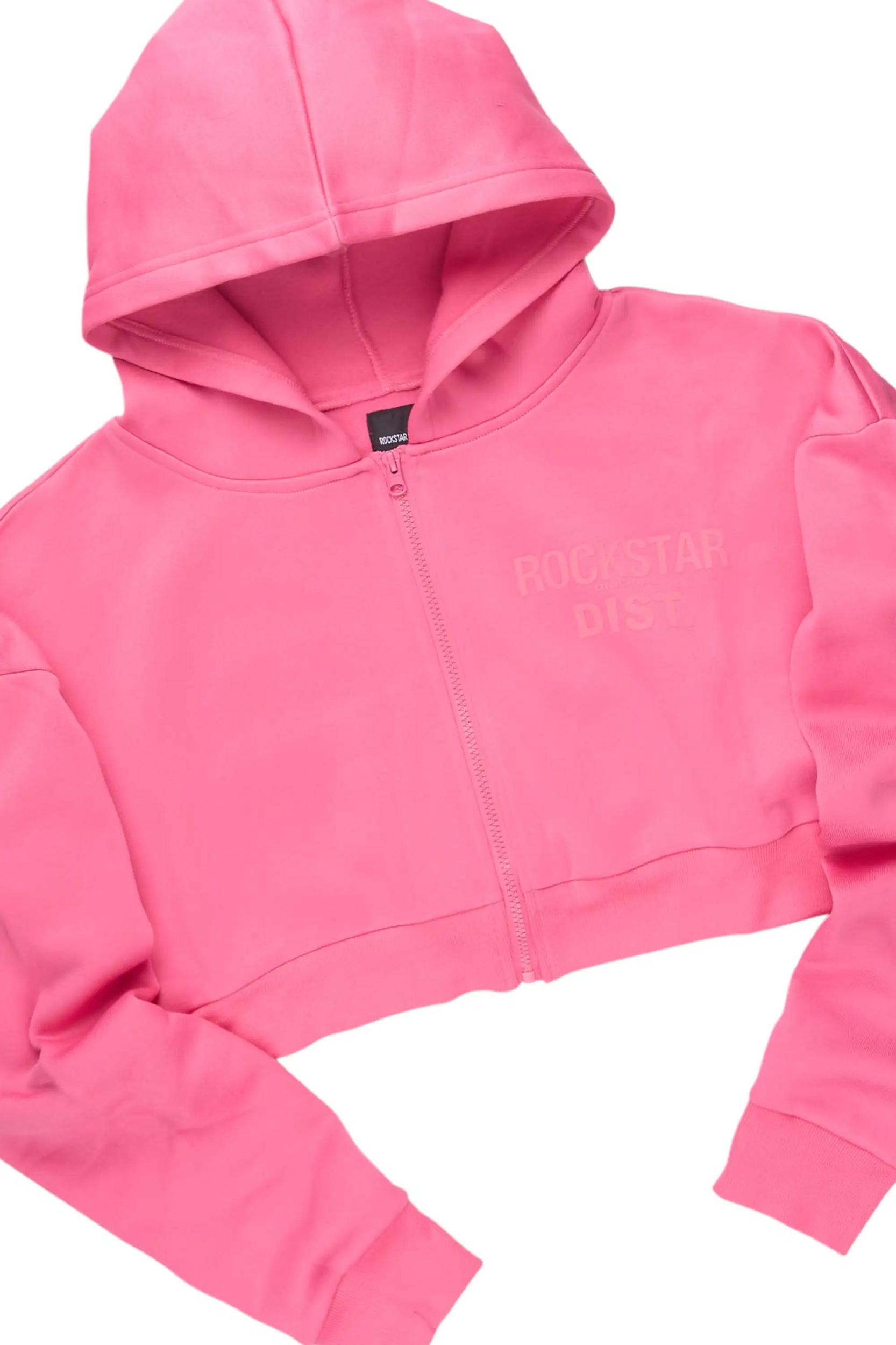 Mauricia Pink Crop Baggy Track Set Female Product Image