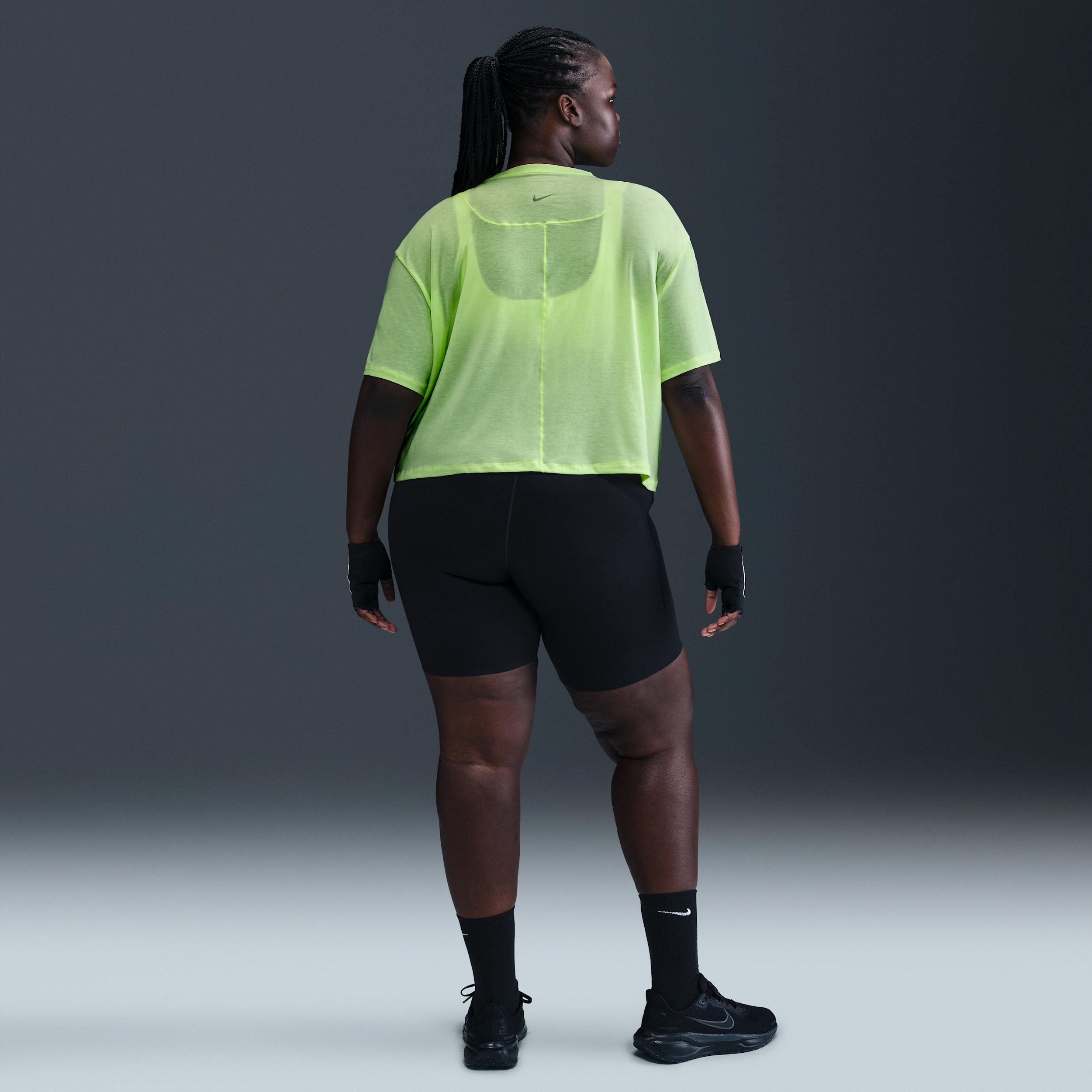 Nike Womens One Relaxed Dri-FIT Cropped Short-Sleeve Top (Plus Size) | HJ1067-701 Product Image