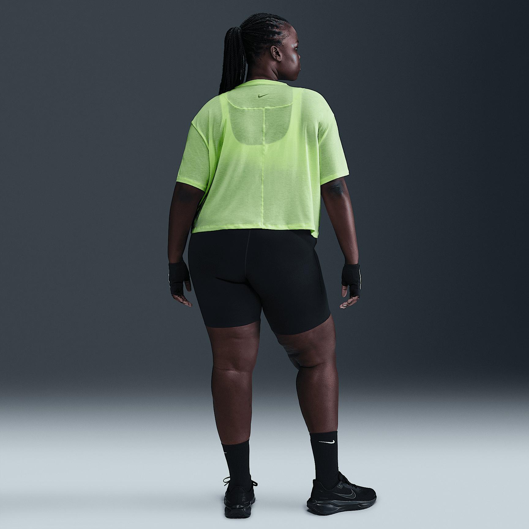 Nike Womens One Relaxed Dri-FIT Cropped Short-Sleeve Top (Plus Size) | HJ1067-701 Product Image