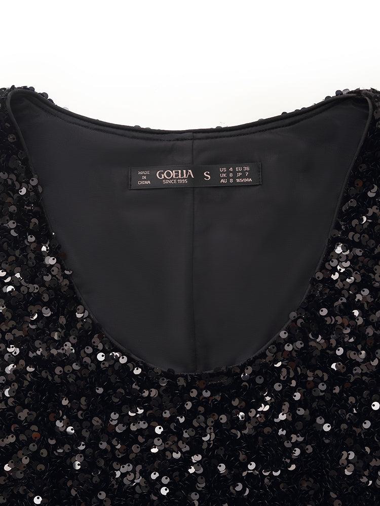 Velvet Sequins Women Mini Vest Dress Product Image