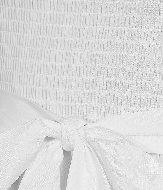 B. Darlin Ruffle Strap Smocked Square Neck Bodice Tiered Skirt Romper Product Image