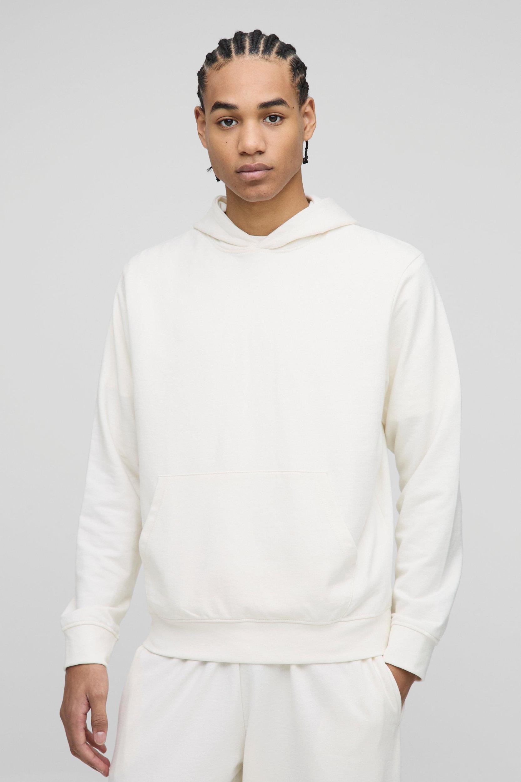 260GSM Loopback Basic Regular Fit Over The Head Hoodie | boohooMAN USA Product Image