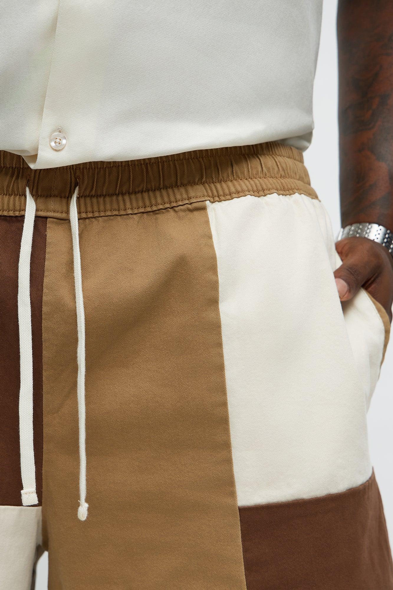 Blocked Again Shorts - Brown Combo Male Product Image