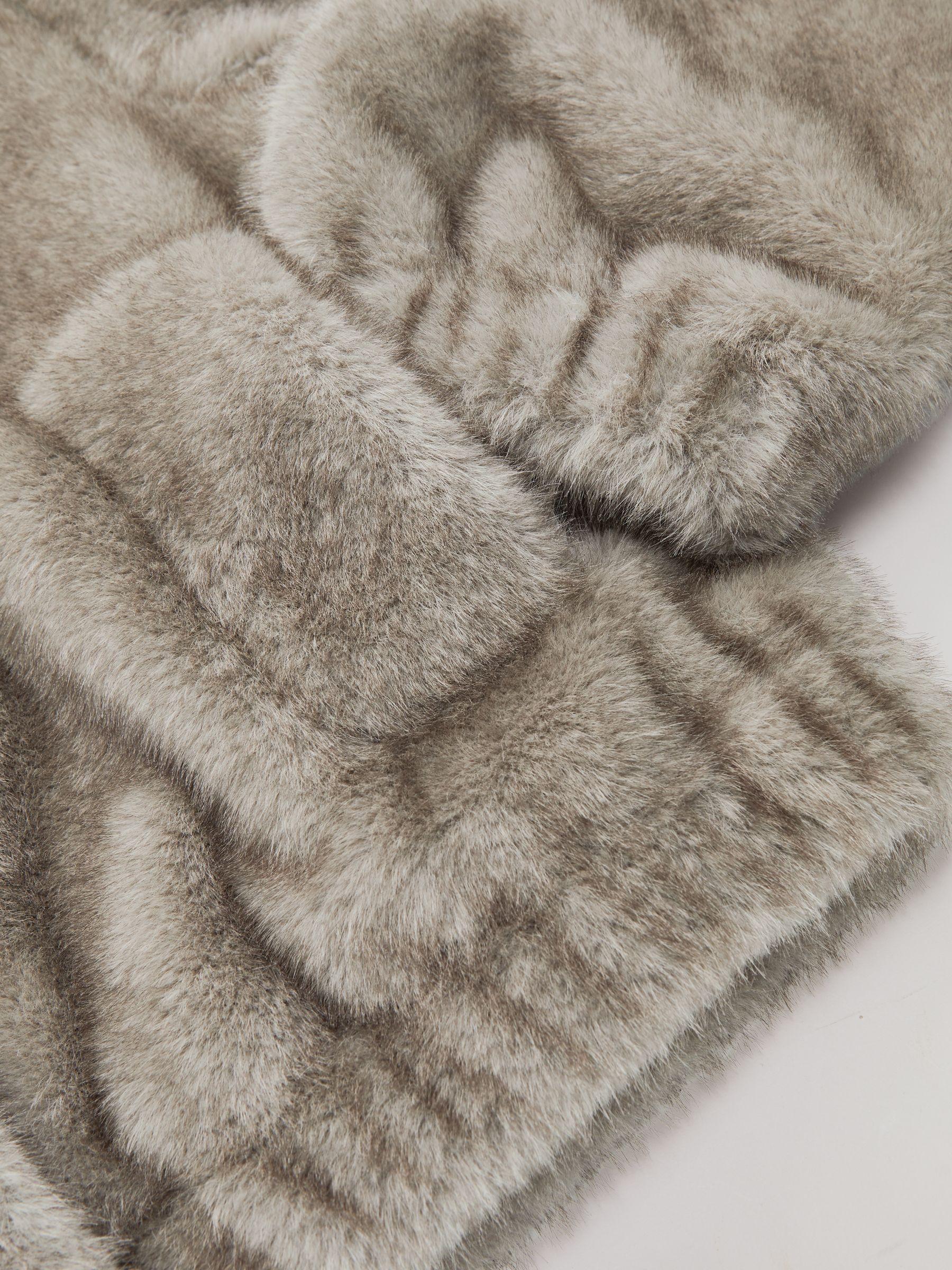 Faux-Fur Zip-Through Jacket in Grey Product Image